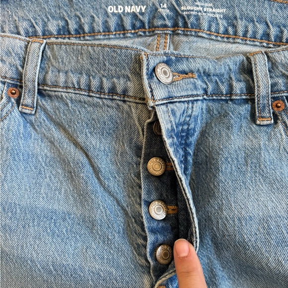 Old Navy Slouchy Jeans with Patch 14P - Picture 3 of 5